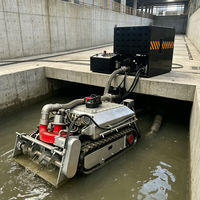 Robot de nettoyage de boues contrôlé sans fil avec éclairage LED pour travaux dans les conduites sombres