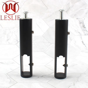 ราวแขวนตู้เสื้อผ้าแบบท่อสี่เหลี่ยม ขนาด 12 มม. รุ่นโมเดิร์น แบบติดตั้งด้านบน สีดำ ผลิตจากโลหะผสมสังกะสี - Product Image 2