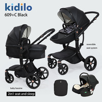 Poussette pour bébé Kidilo en alliage d'aluminium, inclinable bidirectionnelle, landau pour nouveau-né, multifonctionnelle, poussette pour enfants à vue dégagée