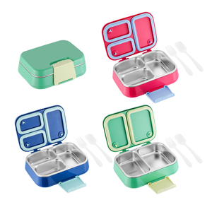 304 Stainless Steel Bento <b>Box</b> Leakproof Children With Spoon Fork Kids <b>School</b> Bento <b>Lunch</b> <b>Box</b> Stainless Steel <b>Lunch</b> <b>Box</b> for Kids - Product Image 5