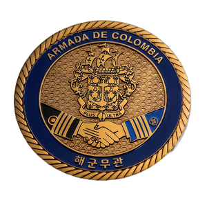 Pièce commémorative personnalisée, médaillon <span class=keywords><strong>ancre</strong></span> nautique, jeton <span class=keywords><strong>de</strong></span> partenariat USA avec poignée <span class=keywords><strong>de</strong></span> main, badge métallique émaillé à bordure en corde, fabrication en usine - Product Image 1