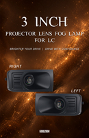 GOODZOOM Phare antibrouillard bi-projecteur haute puissance 3 pouces, projecteur de feux de brouillard à large tension LED pour voiture et camion