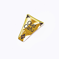 Autocollant de bouteille de parfum de vin en métal adhésif en aluminium gaufré avec logo brossé personnalisé