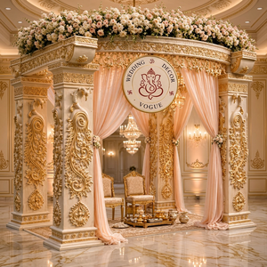 Adjustable Crystal <b>Wedding</b> Mandap Canopy <b>Frame</b> With Floral Stand Indian Ceremony Stage Backdrop Event Decoration - Product Image 2