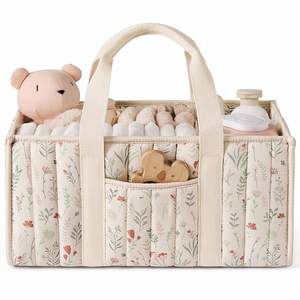 Portable Changing Table Basket Postpartum <b>Caddy</b> & Tote Bag Pouch Baby <b>Diaper</b> <b>Caddy</b> Organizer - Product Image 1