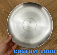 8 inch, 9 inch, 10 inch fabrieksgroothandel roestvrijstalen ronde serveerschaal, goudkleurig, voor Koreaanse BBQ bijgerechten