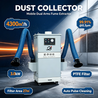 Collecteur de poussière industriel mobile, équipement de nettoyage de l'air pour la découpe laser, le soudage et le meulage, en stock.