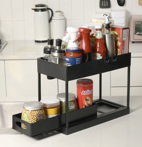 Étagère de <span class=keywords><strong>rangement</strong></span> multifonctionnelle pour cuisine, organisateur coulissant sous l'évier avec tiroirs - Product Image 3