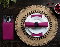 Serviettes de table jetables 1 pli avec logo couleur personnalisé, pochette à couverts intégrée, style sac en papier préplié, pour mariage et fête, en papier vierge