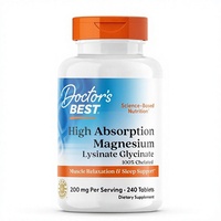 Comprimés de glycinate de magnésium chélaté à absorption élevée, marque privée, 200 mg, 240 comprimés, pour le sommeil et le soutien musculaire (vente en gros)