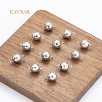Perles connecteurs KAVNAR à double boucle, 8 mm, facettées, en acier inoxydable, pour la fabrication de colliers, bracelets, artisanat, bricolage