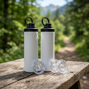 USA Stock Stainless Steel 20oz Vacuum Insulated Sport Tumbler with Double Wall and Two Lids - Product Image 2