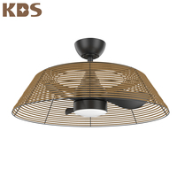 Ventilateur de plafond moderne intelligent avec cage, décoratif, 6 vitesses, avec lumière et télécommande