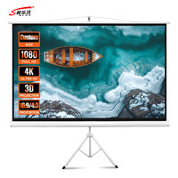 Support trépied portable pliable blanc mat 16:9 84 pouces Écran de projection de haute qualité pour salle de réunion