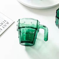 Juego de Tazas de Té de Vidrio Verde con Diseño de Cactus, 220 ml, Decoración Ecológica para el Hogar, Taza Plegable Creativa, Resistente al Viento y al Agua