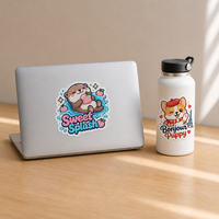 Autocollants personnalisés en vinyle découpés à la forme, mignons, kawaii, de dessin animé, imperméables et résistants aux UV, adhésifs pour emballage avec logo de marque