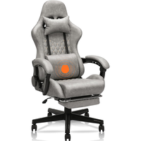Chaise de jeu ergonomique rembourrée en PU avec fonction de massage, accoudoirs articulés pour la maison, le bureau, les jeux électroniques pour adultes
