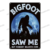 Pancarte en métal rétro Bigfoot Sasquatch, affiche décorative pour bar, pub ou man cave