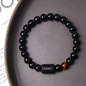 Pulsera de piedra Natural de 8mm para hombres y mujeres, ónix negro, Ojo de Tigre, obsidiana, horóscopo, encanto, pulsera elástica del zodiaco, <span class=keywords><strong>pareja</strong></span>, Unisex - Product Image 6