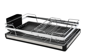 Organizador <span class=keywords><strong>de</strong></span> <span class=keywords><strong>platos</strong></span> <span class=keywords><strong>de</strong></span> encimera <span class=keywords><strong>grande</strong></span> plegable, bandeja <span class=keywords><strong>de</strong></span> <span class=keywords><strong>escurridor</strong></span> <span class=keywords><strong>de</strong></span> utensilios <span class=keywords><strong>de</strong></span> 2 niveles con soporte para cubiertos, estante <span class=keywords><strong>de</strong></span> <span class=keywords><strong>platos</strong></span> electrochapado <span class=keywords><strong>de</strong></span> hierro - Product Image 3