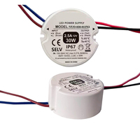 Transformateur d'alimentation LED mini rond en plastique AC 110V 230V vers 12V 24V 36V 6W 10W 12W 15W DC