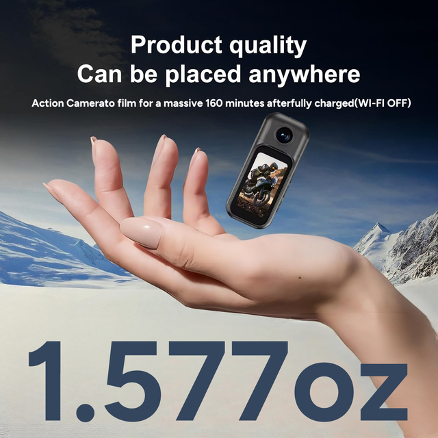 Relee Action Sports Camera 4K 1080P Wearable Thumb Waterproof Wide Angle WiFi Digital Camera Camcorder with Power Box 1600mAh