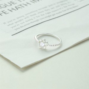 Bague de mariage pour femme en argent sterling 925 pur, taille 7, nouvelle collection, motif cœur de lotus incrusté de zircon - Product Image 6