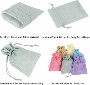 Wholesale Candy Spice Retail Gift Wedding Dustproof Drawstring Colored Small Linen <b>Bags</b> for Jewelry - Product Image 2