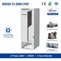 Variateur de fréquence HYTECON à contrôle vectoriel 280kW/315kW triphasé 380-480V, entraînement AC 380HP-420HP pour extrudeuse et compresseur