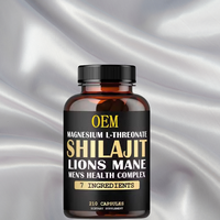 Capsules de Shilajit de marque privée avec champignons 7 en un Supplément pour la santé des hommes Lion's Mane Maca Powder Male Best Booster