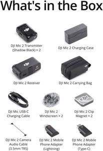 2 (2 TX + 1 + Charging Case) 48-Hour Operation Wireless <b>Microphone</b> Noise Cancelling Omni-directional Design for - Product Image 2