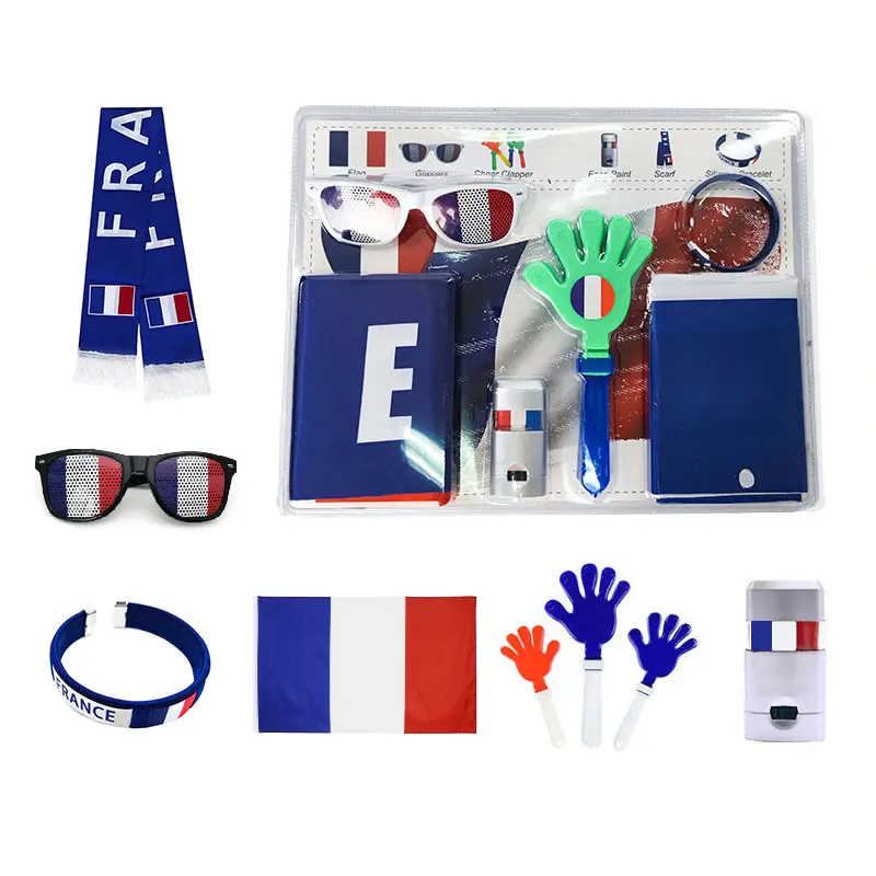 Фабрика в наличии, рекламные аксессуары для футбольных фанатов, шарф для очков, флаг Франции, теплый костюм для спортивных мероприятий, вечеринок