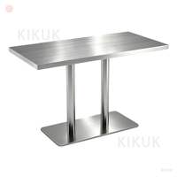 Table-banc industrielle OEM ronde en acier inoxydable, durable et moderne, sans accoudoirs, pour hôtels, cafés, salons de thé et usage commercial