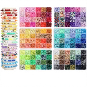 Kit de Joyería Exclusivo Transfronterizo DIY con Cuentas Circulares de <span class=keywords><strong>Arcilla</strong></span> <span class=keywords><strong>Polimérica</strong></span> Multicolor para Pulseras y Collares Infantiles -025 - Product Image 2