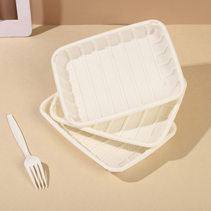 Thân thiện với môi dùng một lần trái cây và thịt khay phân hủy sinh học tinh bột ngô PSM Hộp Ăn Trưa cho siêu thị - Product Image 3