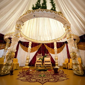 Mandap Tradicional de Cristal Blanco para Bodas Indias, Mandap Profesional para Matrimonios Hindúes por Fabricante Massachusetts Event - Product Image 1