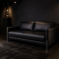 Pieds de canapé modernes en fer noir, pieds de meubles en métal hauts avec plaque de montage latérale, finition personnalisable pour canapé et armoire