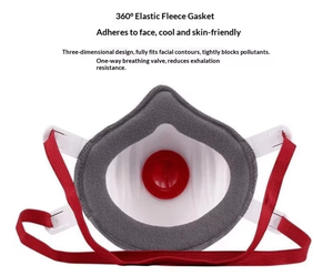 หน้ากากอนามัยแบบครึ่งหน้า FFP3 คุณภาพสูง พร้อมวาล์วหายใจ 4 ชั้น ฟิลเตอร์แบบ Melt-Blown มาตรฐาน EN149 สายรัดศีรษะพร้อมสายปรับได้ - Product Image 4