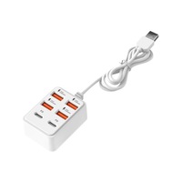 Station d'accueil USB 6-en-1 : Mini-rallonge multi-ports pour ordinateur, téléphone portable et clé USB