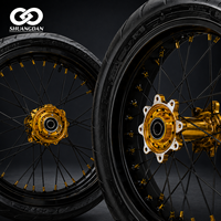 Ensemble de roues à rayons Supermoto dorées de 17 pouces avec pneus de route pour Sur Ron Ultra Bee E-Bike, montage direct