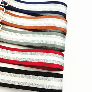 יוקרה גליטר אופנה 5 cm רחב כסף פס Crossbody כתף שקיות רצועת חגורה, מתכוונן קשת תיק ארנק שרשרת רצועות - Product Image 2