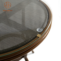 Meubles de café de jardin en plein air de haute qualité, cadre en aluminium, Table en verre ronde