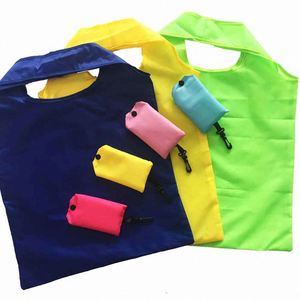 Customizable Logo Printing Foldable Nylon Tote Bag with <b>Small</b> Pouch Eco-Friendly Economical Promotional Gift Supermarket Use - Product Image 5