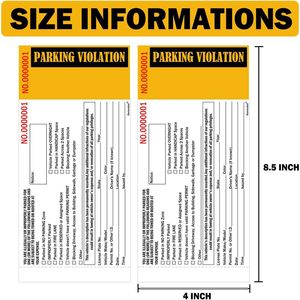 Talonario de infracciones de estacionamiento de plástico amarillo de 2 partes sin papel carbón para productos de advertencia de tráfico en estacionamientos - Product Image 4
