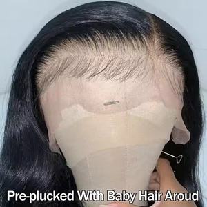 Parrucca Vietnamita in Capelli Umani Vergini Ondulati 360 Full Lace HD Senza Colla con Fascia Invisibile <span class=keywords><strong>Colore</strong></span> Nero <span class=keywords><strong>Naturale</strong></span> Pronta all'Uso - Product Image 3