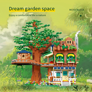Moyu Micro khối 4076 <span class=keywords><strong>pcs</strong></span> màu xanh lá cây màu tím ELF cây nhà hạt nhỏ thông minh khối xây dựng đồ chơi giáo dục - Product Image 3