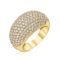 Gelbgold Micro Pave Ring Damen Zirkon Diamant Schmuck Mode Kristall Ehering