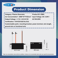 Module générateur d'ions plasma pour purificateur d'air et climatiseur, ioniseur positif et négatif |   DC3-24V / AC100-250V