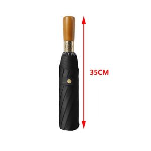 Customized 36-Bone Black Sunscreen Wooden Handle Full-Automatic <b>Large</b> Cross-Border Supply Folding Advertising <b>Umbrella</b> - Product Image 2