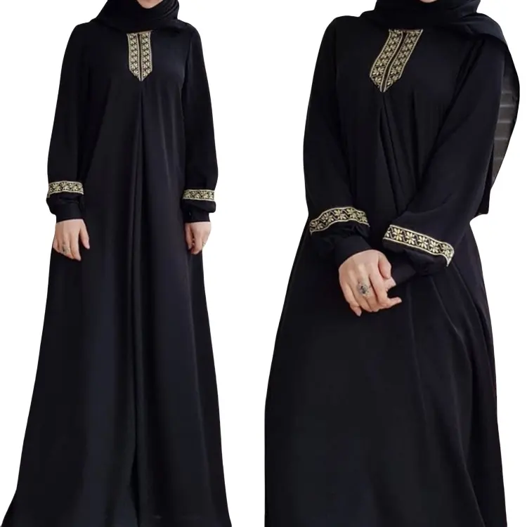 Estilo étnico estampado floral cintura suelta vestido largo Maxi vestido para Indonesia Dubai Malasia mujer musulmana abaya vestido modesto